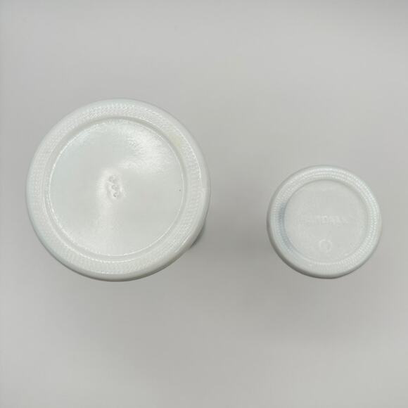 Two Milk Glass Bud Vases | Randall Art Deco Beehive Vintage Wedding Xmas Decor - Picture 9 of 13